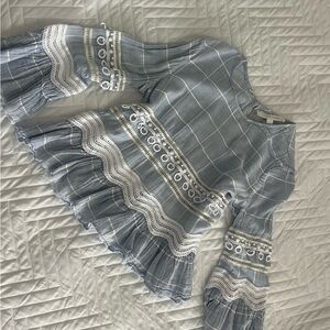 Jonathan Sinai Blue and White Women's Blouse